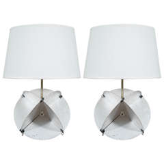 Pair of Industrial Sphere Lamps