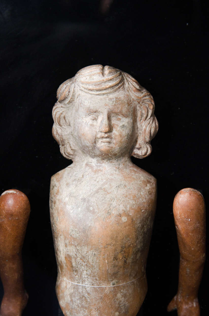 18th Century Mexican Terracotta Doll Statue In Good Condition For Sale In New York, NY