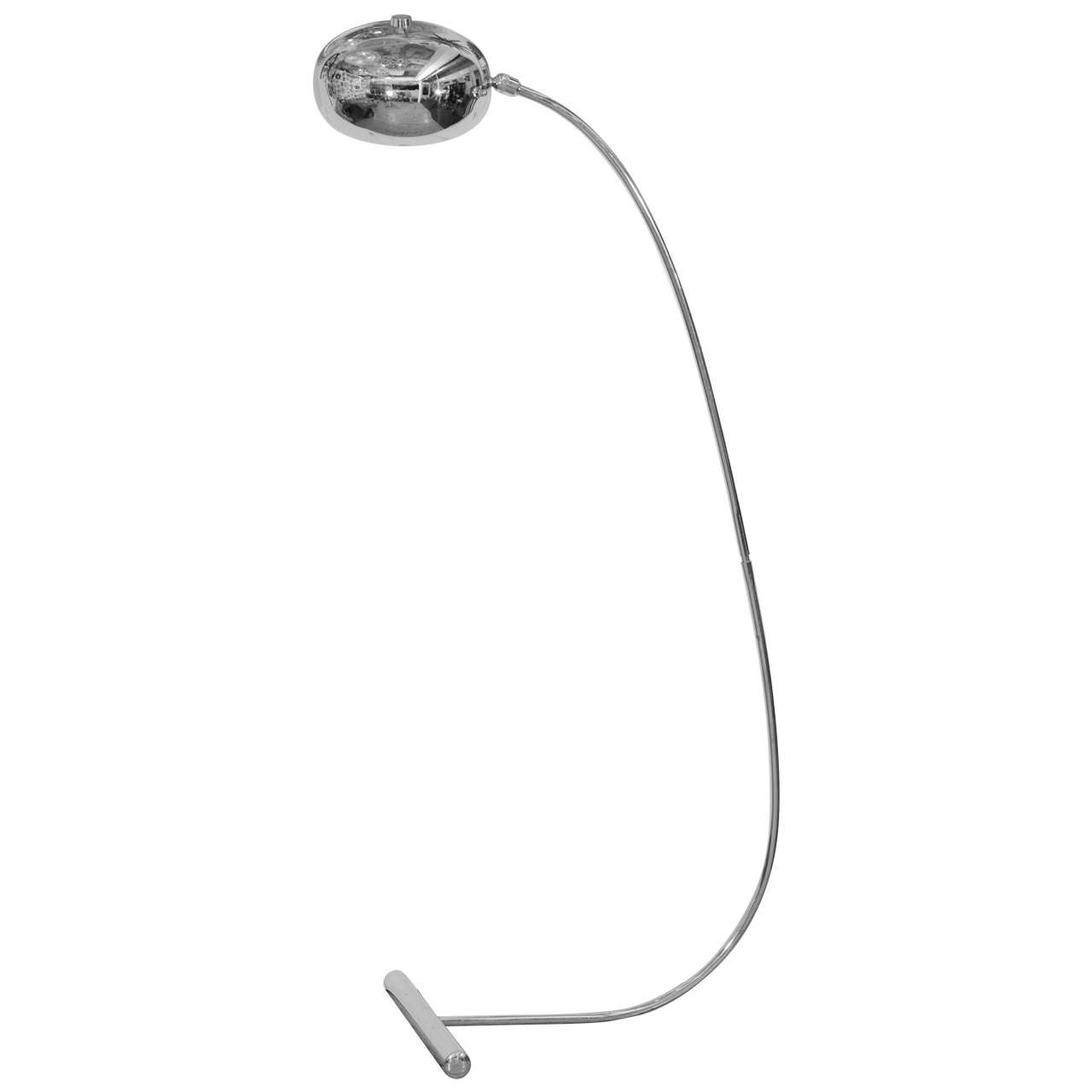 Arc Floor Lamp In Chrome Metal At 1stdibs Midcentury Chrome Arc Floor Lamp