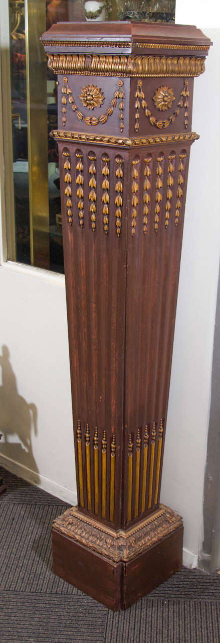 Pair of Neoclassical French Carved Wooden Pedestals
