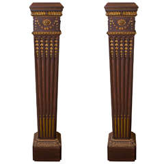 Pair of Neoclassical French Carved Wooden Pedestals