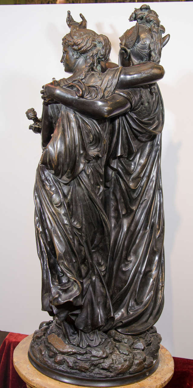 19th Century Bronze Statue of Paris and Helen of Troy by Jean Louis Grégoire 2