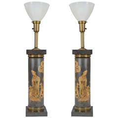 20th Century Pair of James Mont Style Table Lamps