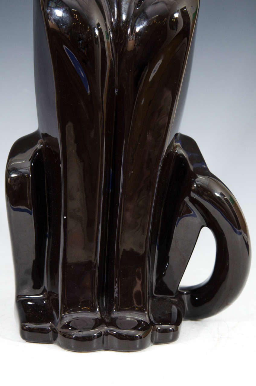 haeger potteries black panther ceramic sculpture