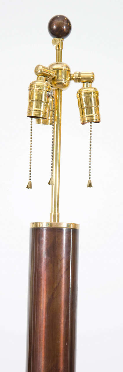 Midcentury Karl Springer Mixed Metal Floor Lamp In Good Condition For Sale In Mount Penn, PA