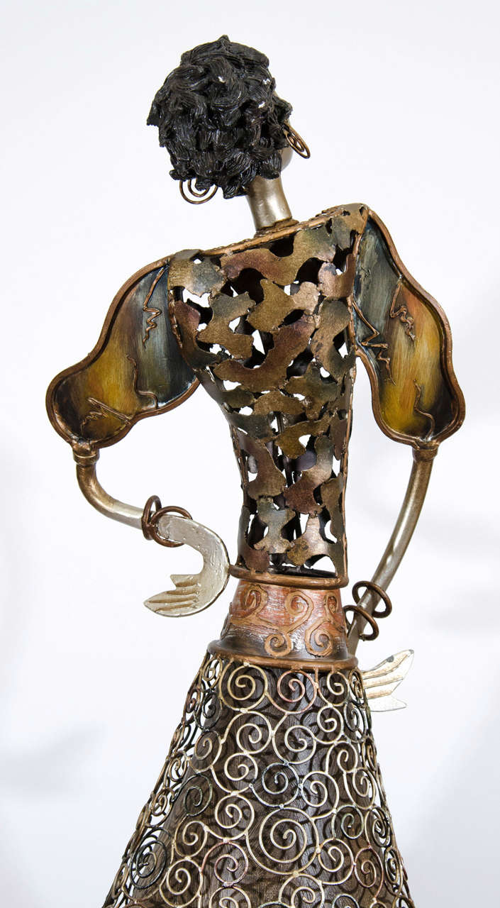Brutalist Mixed Metal Large Scale Sculpture of a Flamenco Dancer 4