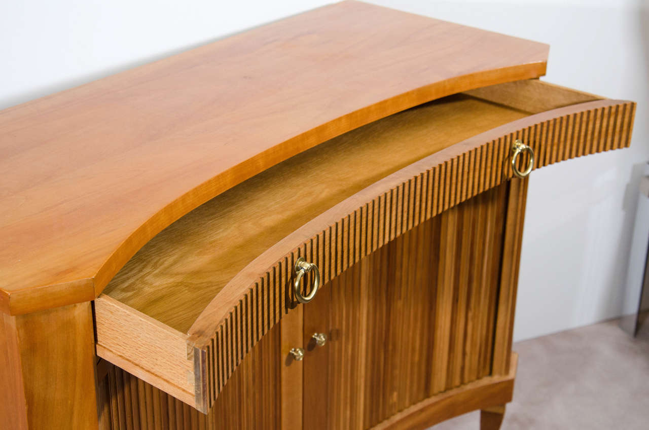 Midcentury Tambour Door Cabinet by Baker In Good Condition In Astoria, NY
