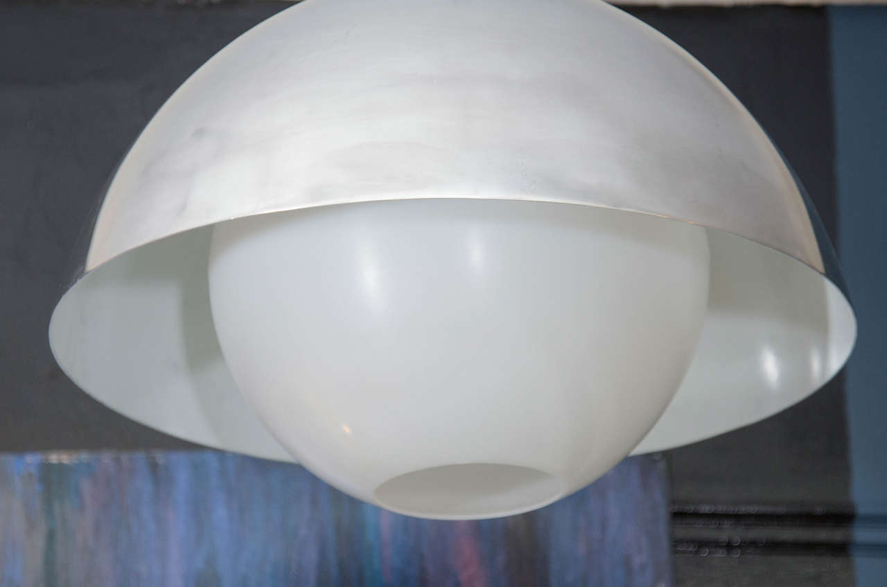 American Mid-Century Modern Dome Pendant Light by Paul Mayen