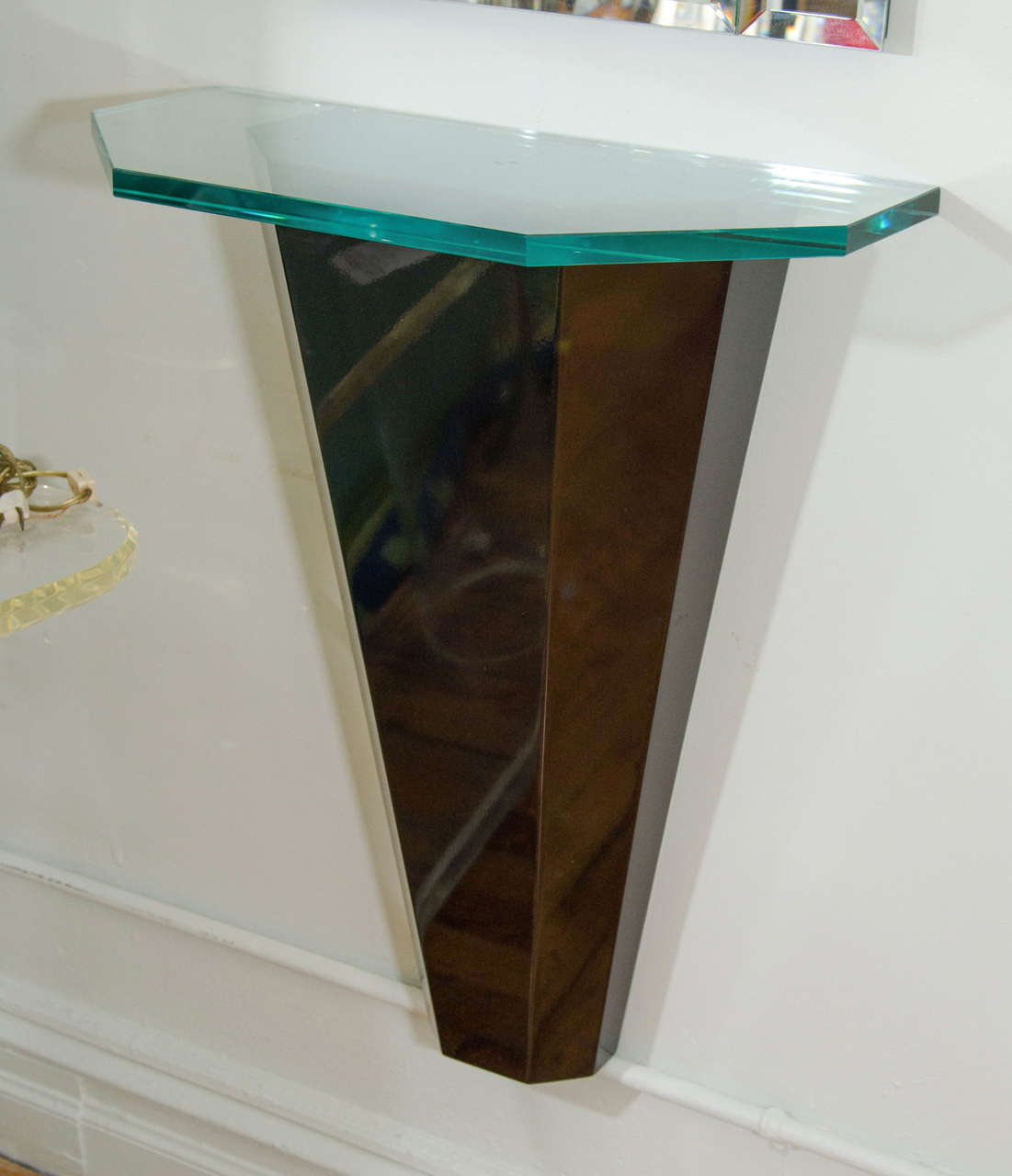 Midcentury Pair of Wall-Mounted Wooden Console Tables