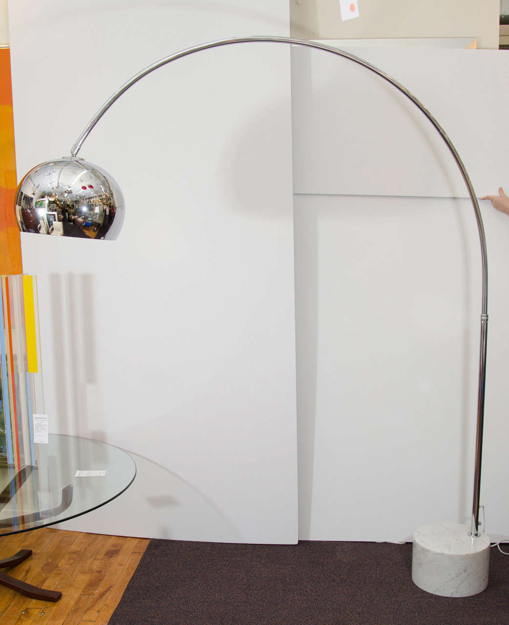 Midcentury Arching Floor Lamp in the Manner of Arco