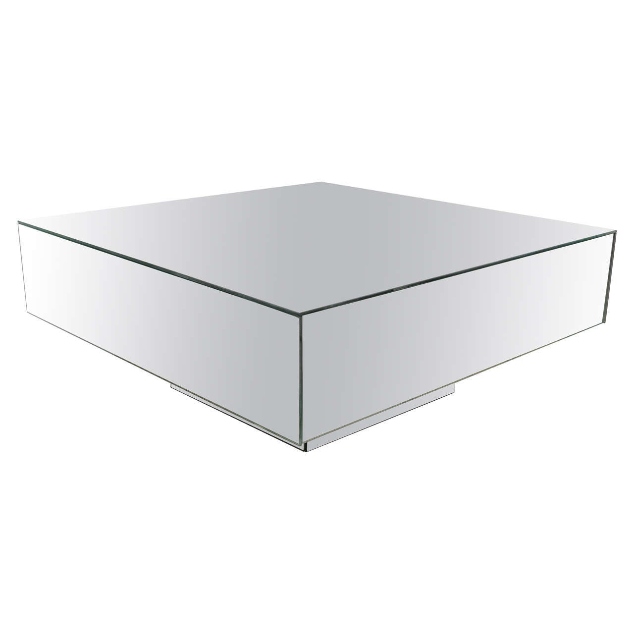 Midcentury Cube Style Mirrored Coffee or Cocktail Table