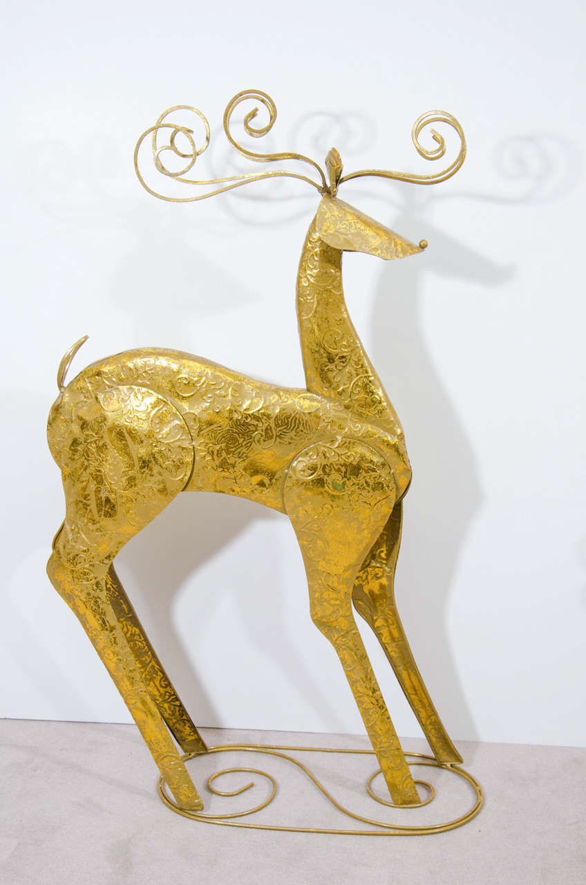 vintage set of two decorative sculptural reindeer for sale vintage set of two decorative sculptural reindeer for sale