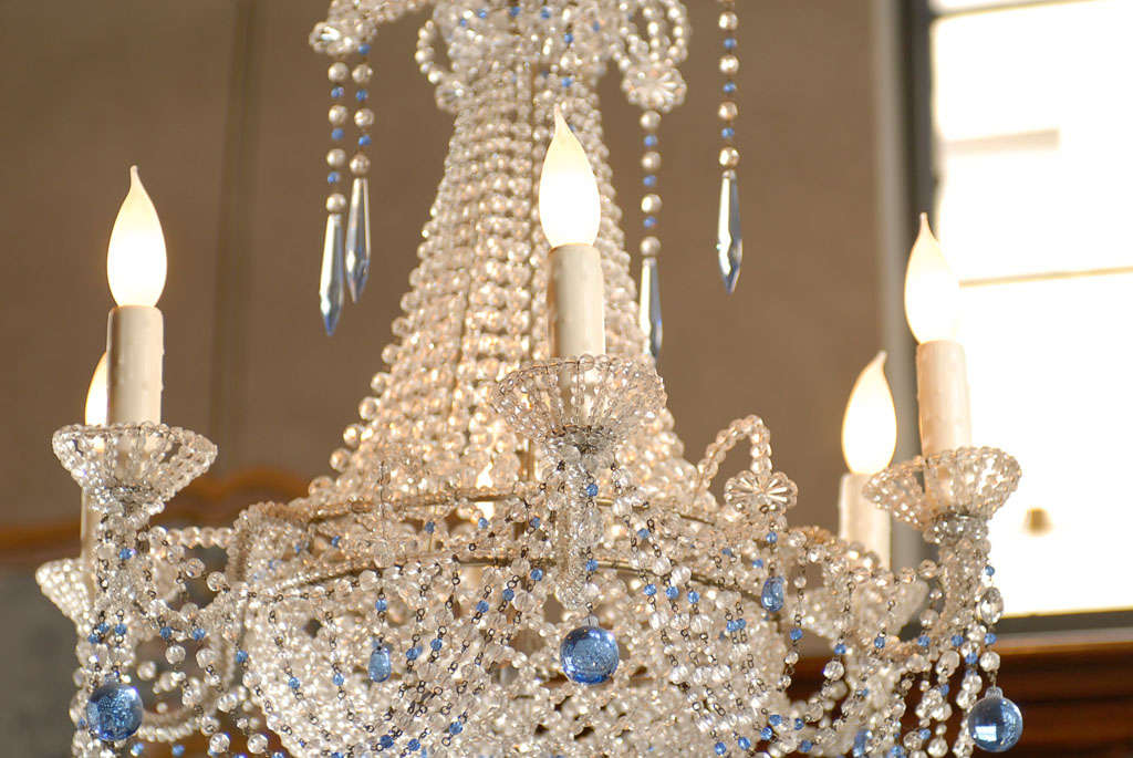 Vintage French Crystal Chandelier In Good Condition For Sale In Atlanta, GA