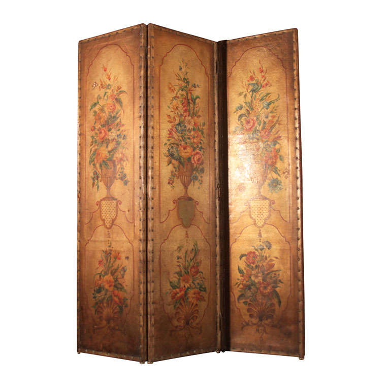 French Three-Panel Screen For Sale