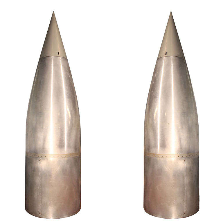 Pair of 9ft Tall Intercontinental Ballistic Missile Tips