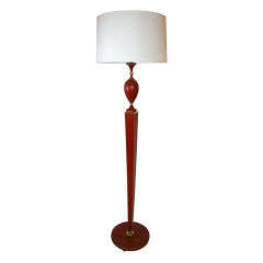 A French Art Moderne leather Floor Lamp