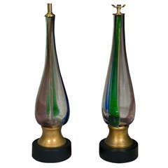 Colored Hand Blown Glass Tear Drop Shape Lamp