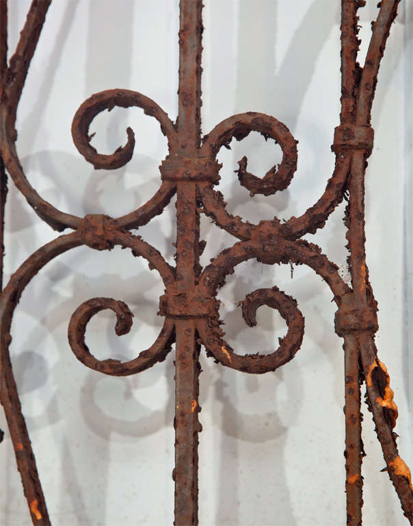 Monogrammed Wrought Iron English Garden Gate In Excellent Condition In Woodbury, CT