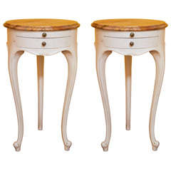 French Marble-Topped Nightstands