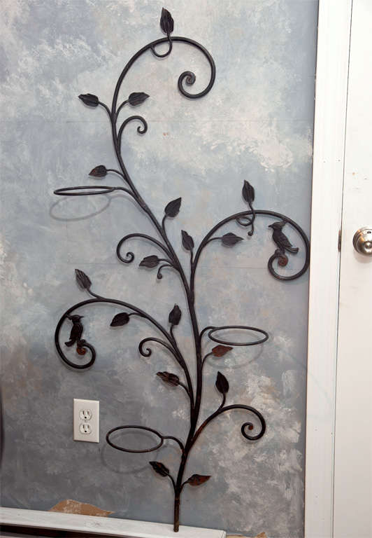 Decorative Wrought Iron Wall Planter Tree at 1stDibs