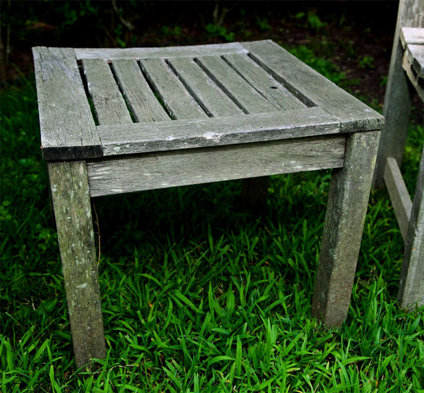 Classic Lichened Teak Garden Set at 1stdibs