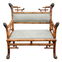 French Bamboo  Bench
