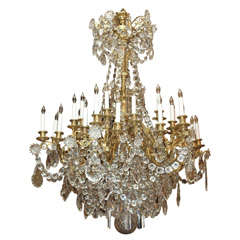 Antique French Bronze and Finest Baccarat Crystal Chandelier