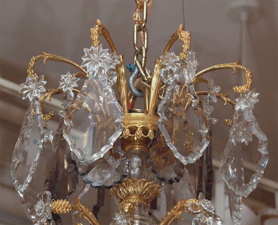 Brilliant Antique Baccarat Crystal and Mercury Gilded Chandelier In Excellent Condition For Sale In New Orleans, LA