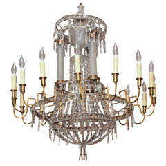 Russian Neoclassical Gilt Bronze And Crystal Chandelier