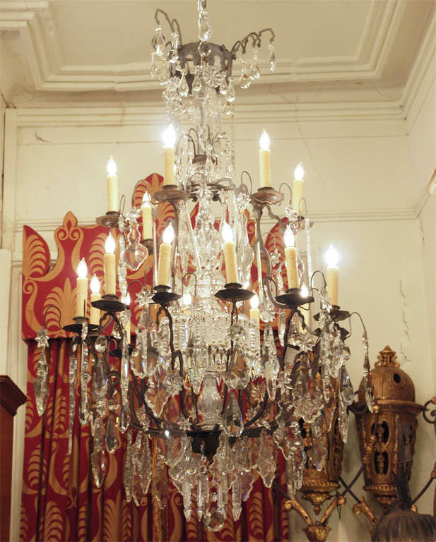 Period Louis XIV Bronze And Crystal Chandelier 5