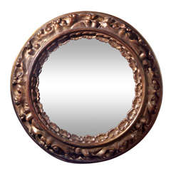 French round gilded mirror, c. 1850