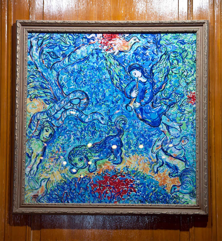 Silk scarf issued by the Metropolitan Opera based on the Marc Chagall tapestries hanging in the Met. They were sold by the MO gift ship ten years ago.
