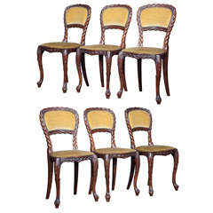 Set of 6 winter garden chairs, C. 1880