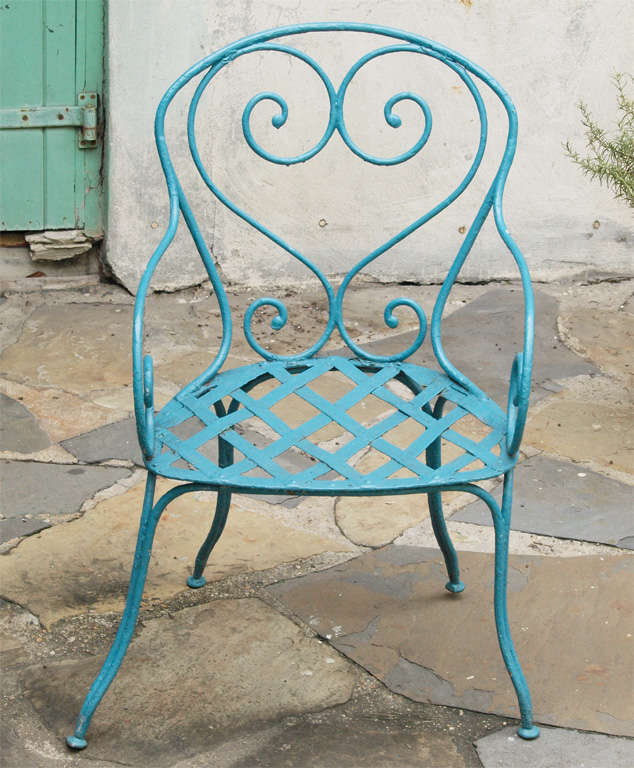 19th Century Set of Ten French Belle Epoque Iron Garden Chairs