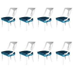 Set of Eight Hollywood Regency Dining Chairs 7