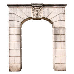 A carved limestone arch