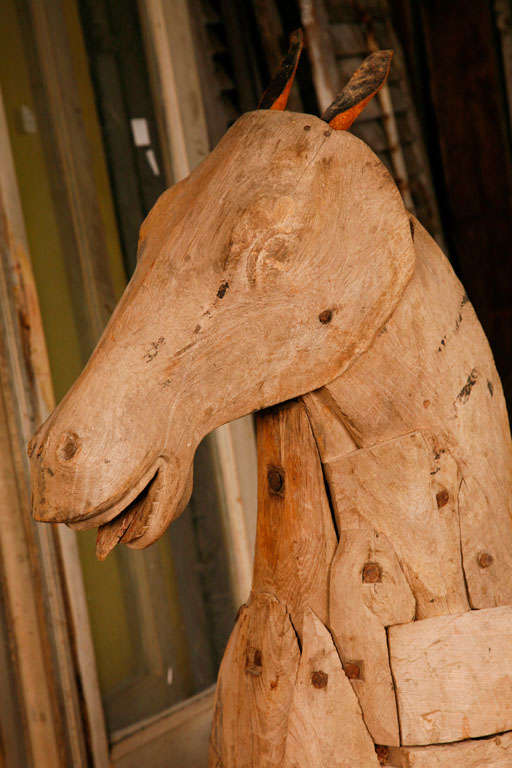 A 19th Century Continental carved wood fairground horse 4