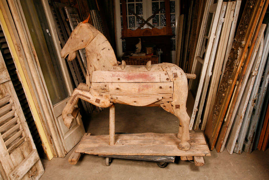 A 19th Century Continental carved wood fairground horse 1