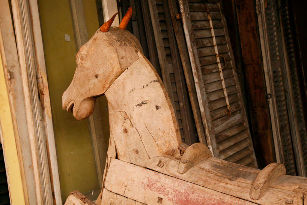 A 19th Century Continental carved wood fairground horse 3