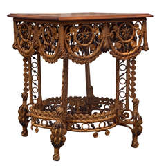 Spectacular Antique Victorian Wicker Table