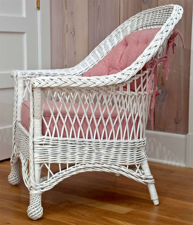 Heywood Wakefield Bar Harbor Wicker Chair In Excellent Condition For Sale In Old Saybrook, CT