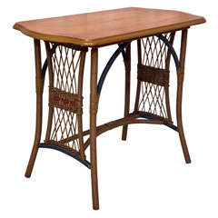 Fiber and oak table