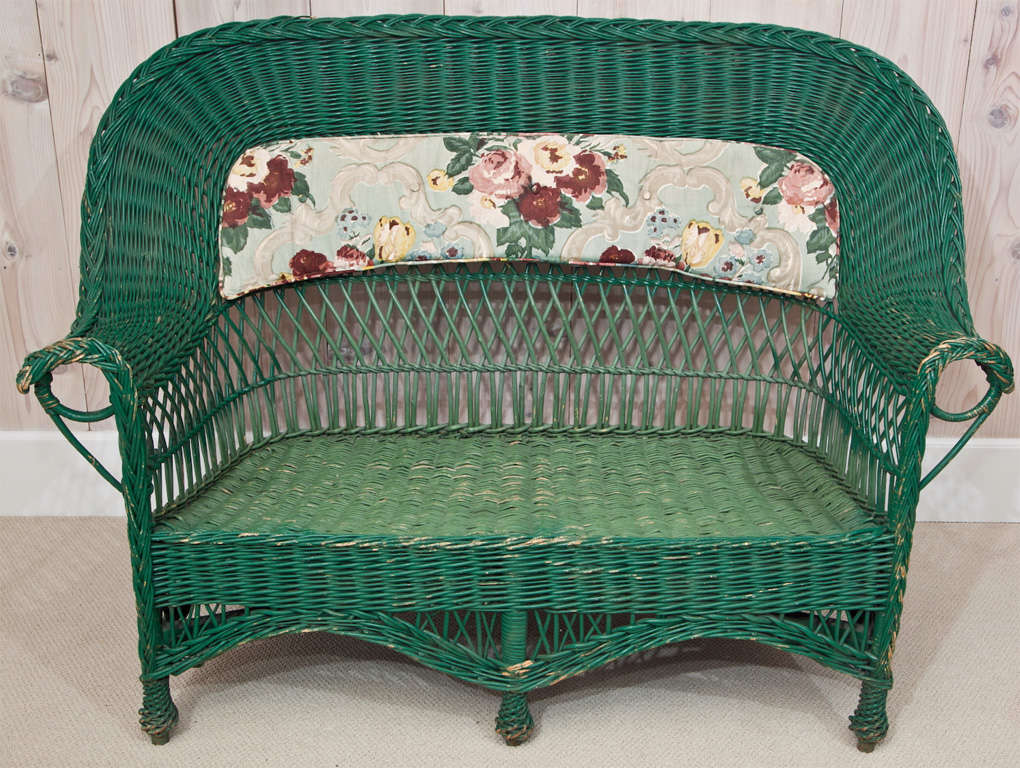 Antique Willow Settee In Good Condition In Old Saybrook, CT