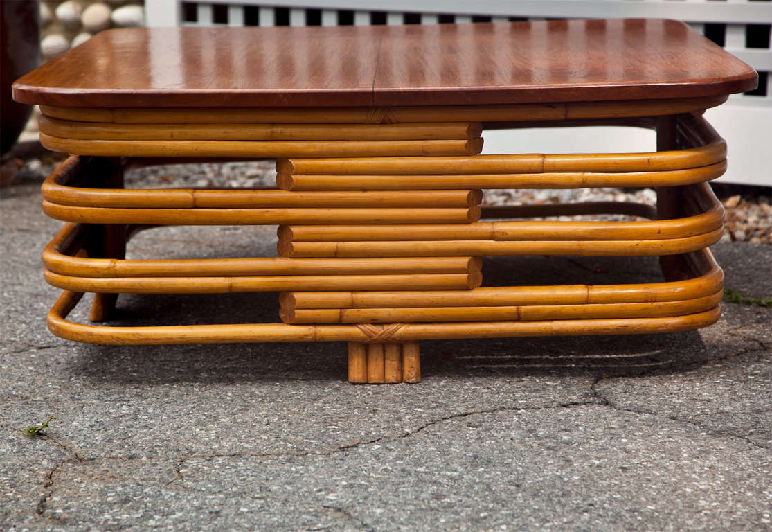 Rattan Cocktail Table In Good Condition In Old Saybrook, CT