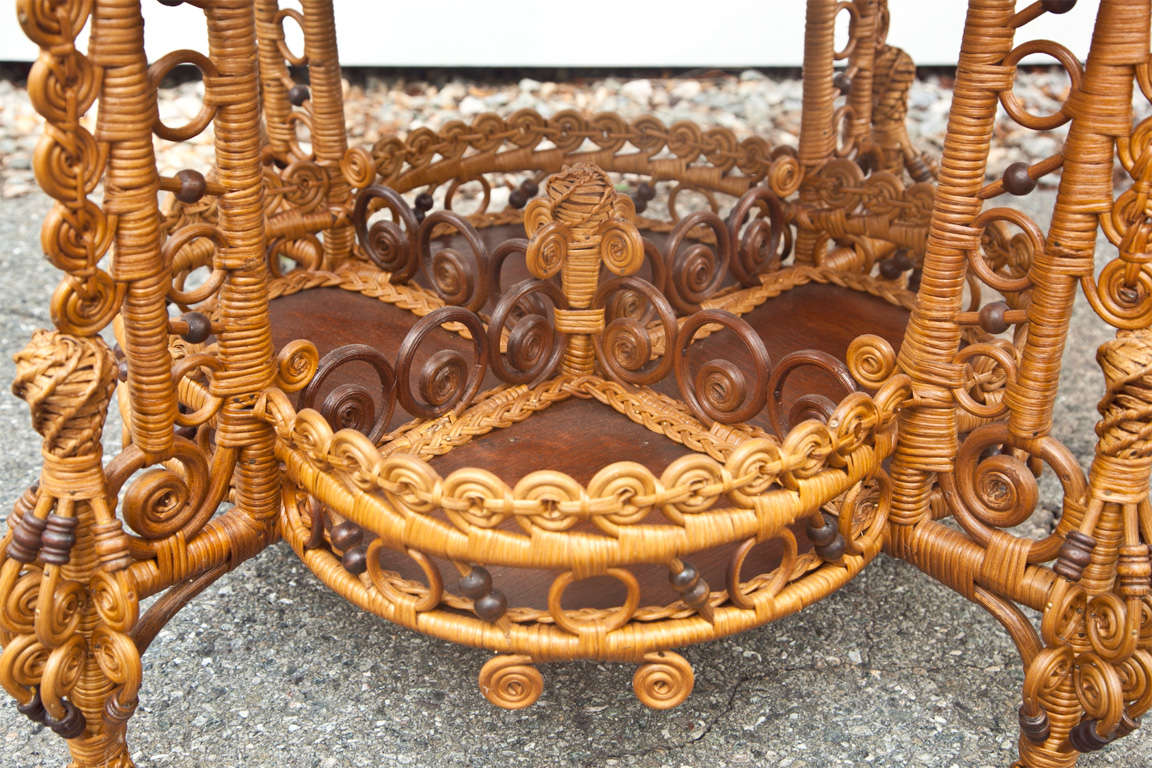Spectacular Antique Victorian Wicker Table For Sale at 1stDibs