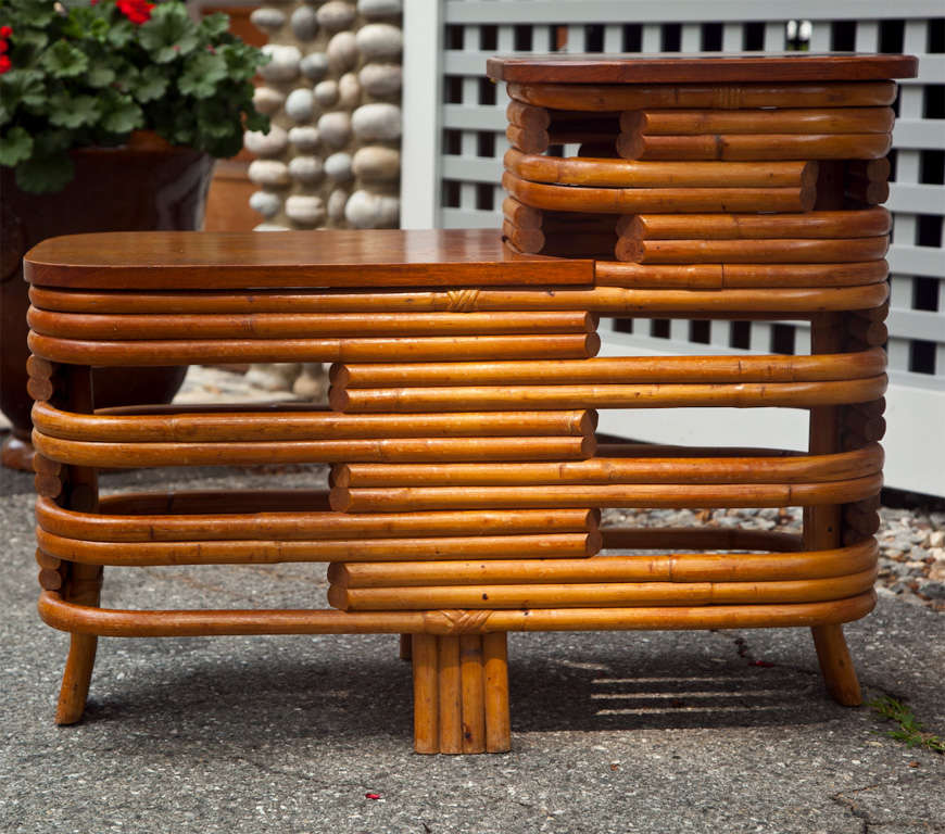 Rattan End Table at 1stDibs