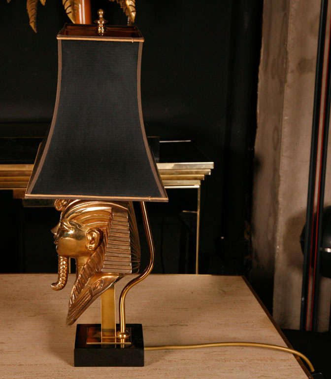 Maison Jansen Table Lamp with Gold Plated Brass Tutankhamun