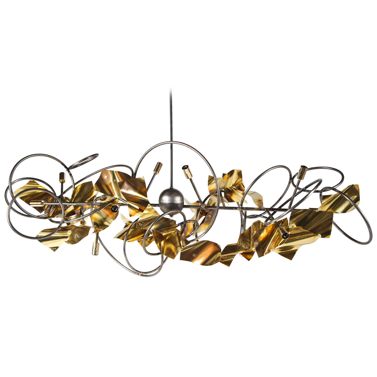Custom "Convolutions" Original Chandelier, made in the USA, by Lou Blass For Sale