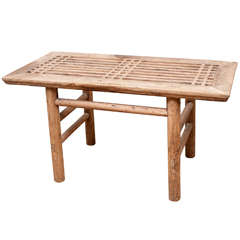 Bleached Lattice Top Low Table