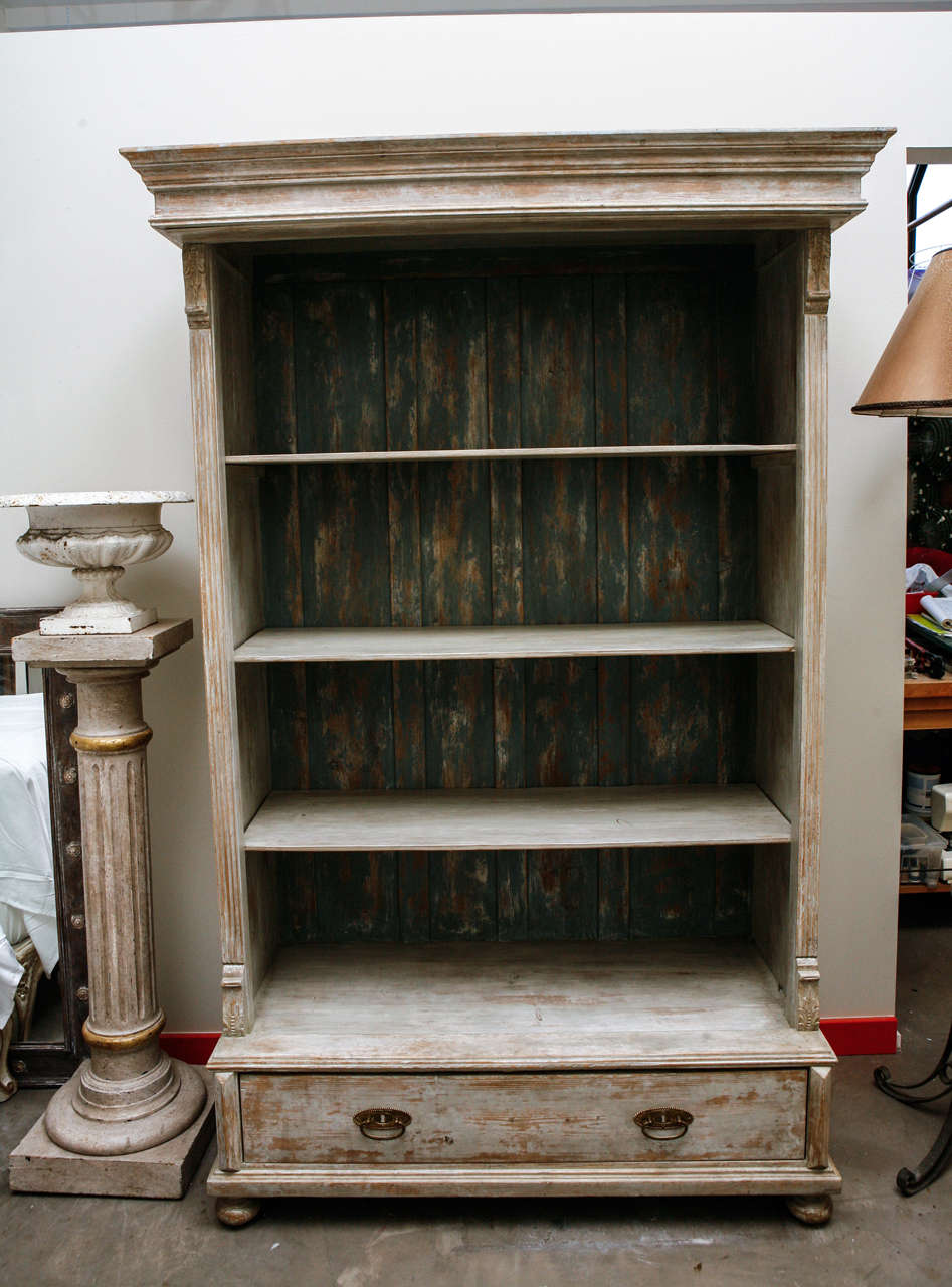 French painted bookcase